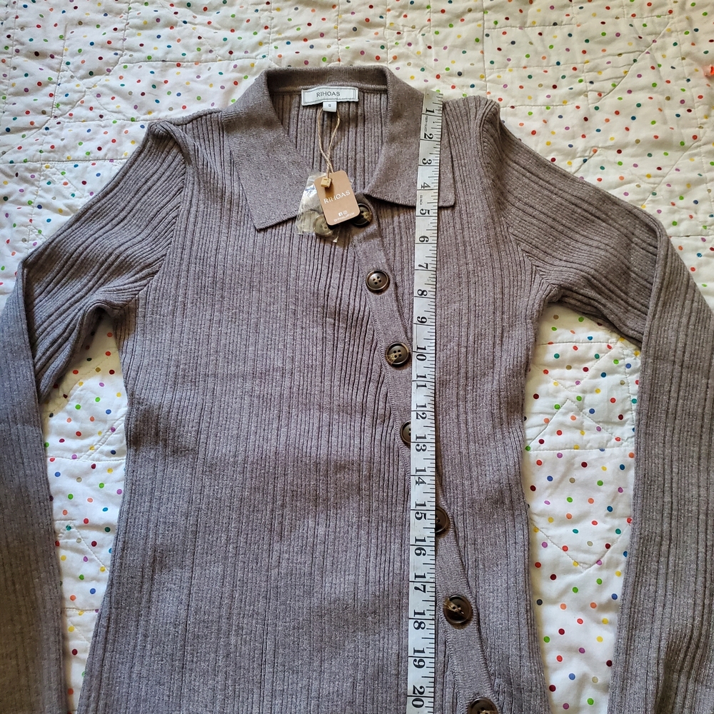 Rihoas Ribbed Cardigan Size Small. - Picture 9 of 9